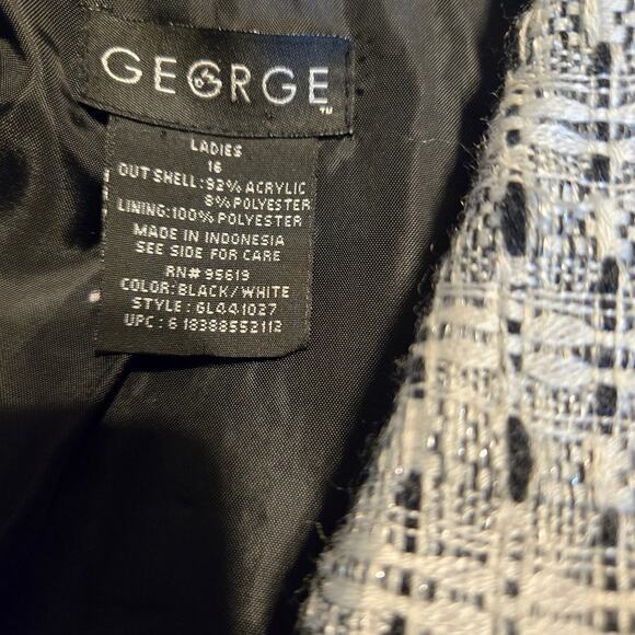 George 16 Gray Tweed Women's Blazer Jacket Suit Coat Misses Size XL Extra Large - Picture 2 of 4